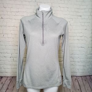 Under Armour Gray Quarter Zip Semi Fitted Longsleeve Shirt Size M